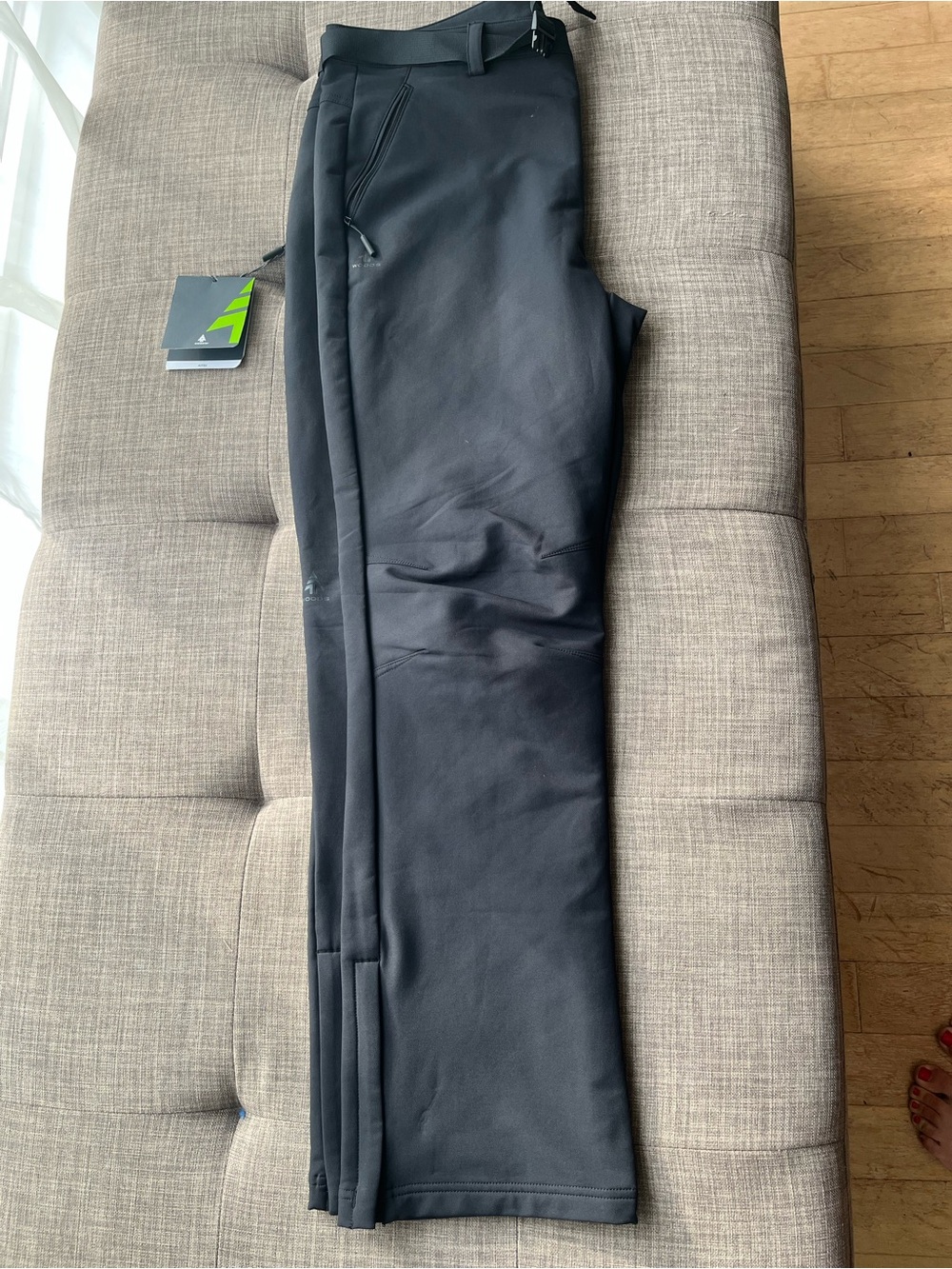 Men's Black fleece lined hiking pant with Zip Pockets